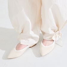 軽量 厚手クッション入り【26春夏新作】配色 ニットパンプス /62107