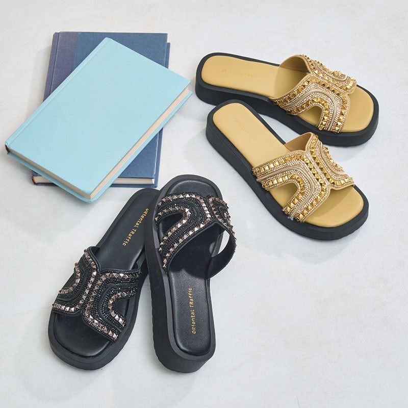 期間限定値下げ☆ SLIPPER スタッズ スエード サンダル クッション入り 厚底サンダルスタッズデザイン ミュール サンダル