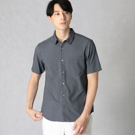 小紋柄プリント半袖シャツ コムサ メン Comme Ca Men 07 ip08 1 ファッション通販 マルイウェブチャネル