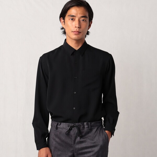 新品 COMME CA MEN コムサメン 日本製 ニューポリエステルストレッチコート 09ネイビー Lサイズ 17MR09 定価59，400円 コムサメン 春夏 高機能モナリザ リネンプリント ジャケット