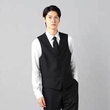 【スリーピース対応】ウールシルクストライプ ノーカラージレ