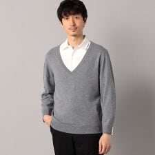 ハイゲージドレスニットVネックプルオーバー