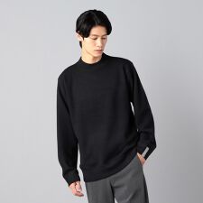 天竺×裏目切り替え強縮 クルーネックニット