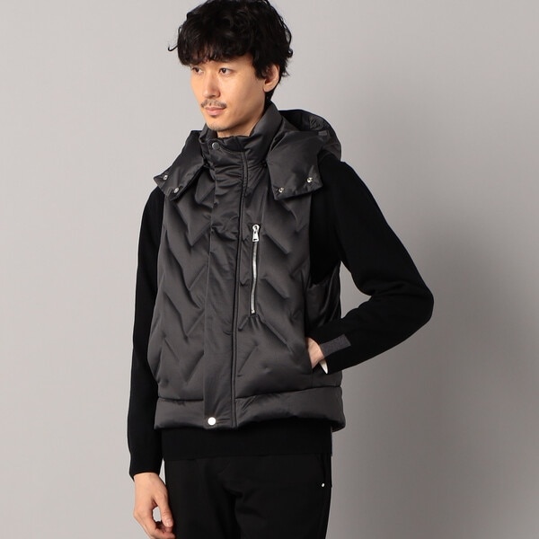 Liugoo Leathers 本革 レザーダウンベスト ダイヤキルト メンズ VST04A