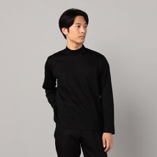 シルキーポンチ モックネック長袖Tシャツ