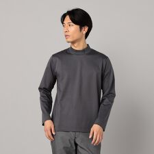シルキーポンチ モックネック長袖Tシャツ
