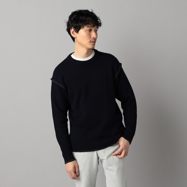 コムサ・メン（COMME CA MEN）/ブランケットステッチ クルーネックニット ブランケットステッチ クルーネックニット | コムサ・メン(COMME CA