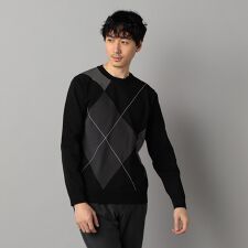 アーガイル柄 クルーネックニット
