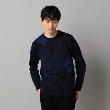アーガイル柄 クルーネックニット