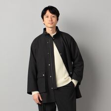 【セットアップ対応】ソフトサーモ(R)グレンチェック スタンドカラーコート