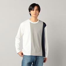 カラーブロック 長袖Tシャツ