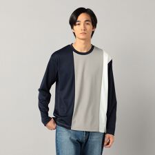 カラーブロック 長袖Tシャツ