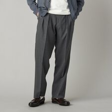 【セットアップ対応】尾州産 ウォッシャブルトロ 2タックパンツ