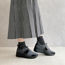 洗える 軽量 ウェッジソール カジュアルスニーカー