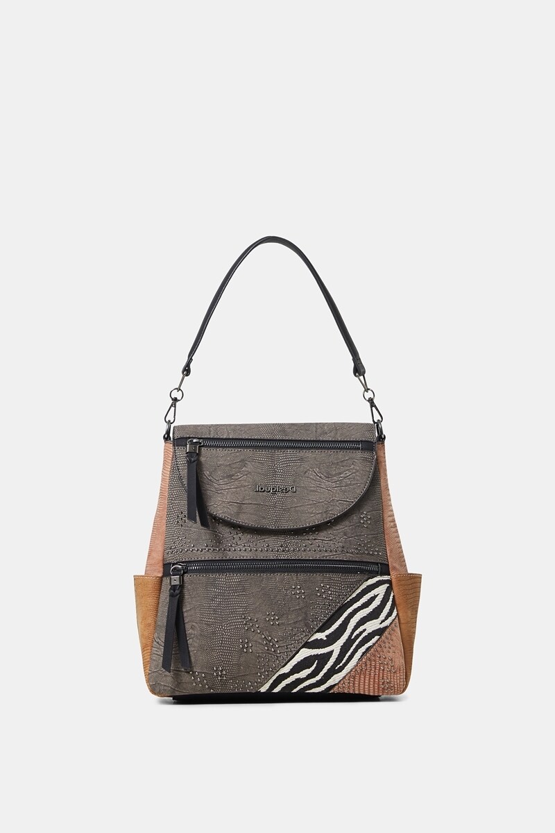 テクスチャーパッチワークのハンドバックパック | デシグアル(Desigual