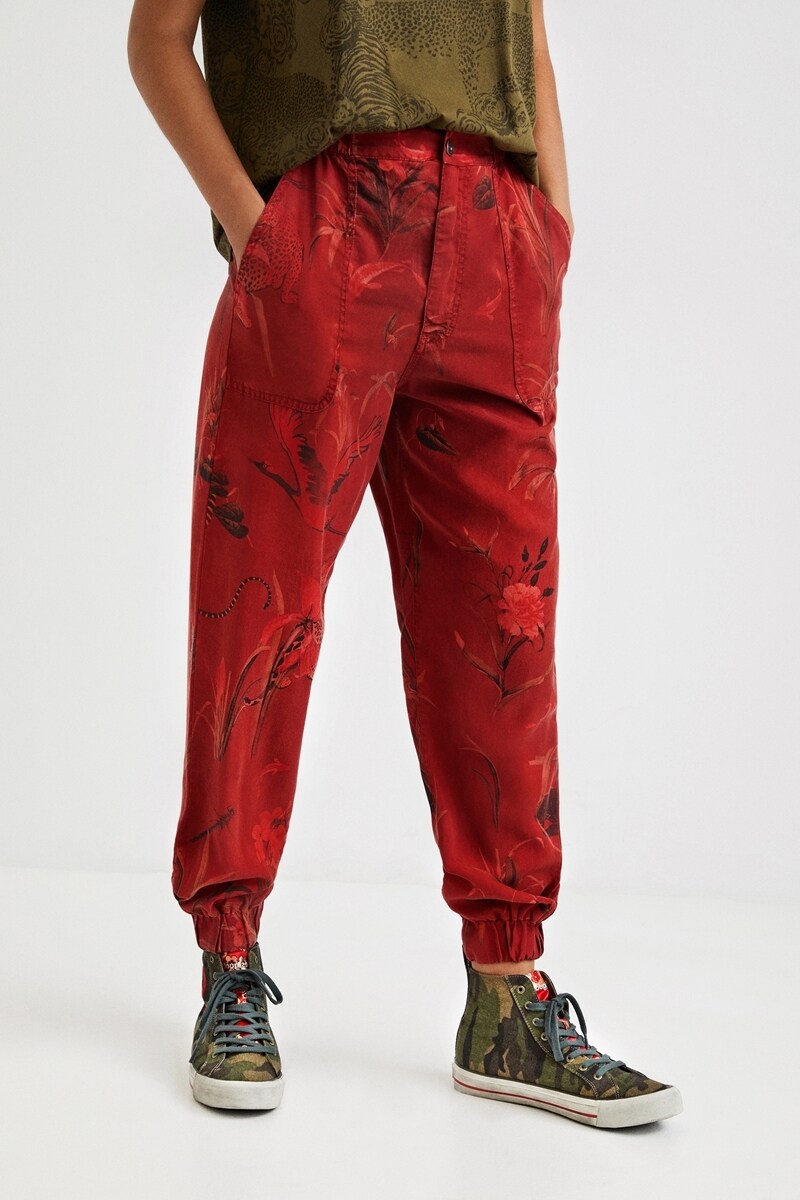 トロピカルプリントのレディースジョガーパンツ | デシグアル(Desigual