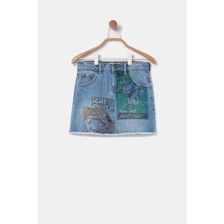 キッズコレクション ミッキーマウスのビンテージプリント入りデニムショートスカート デシグアル Desigual 21wgfd02 ファッション通販 マルイウェブチャネル