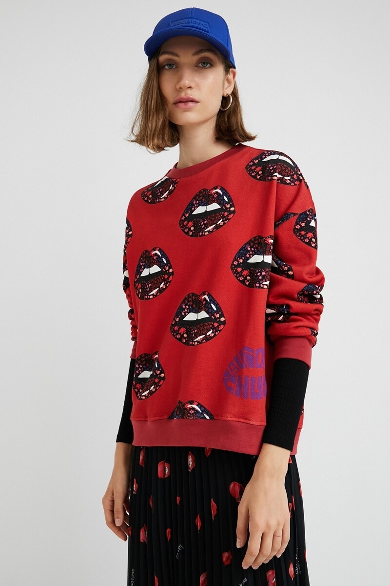 デシグアル Desigual Pink Panther ウォッシュスウェットシャツ （ピンク/レッド） デシグアル Desigual Pink Panther ウォッシュスウェットシャツ