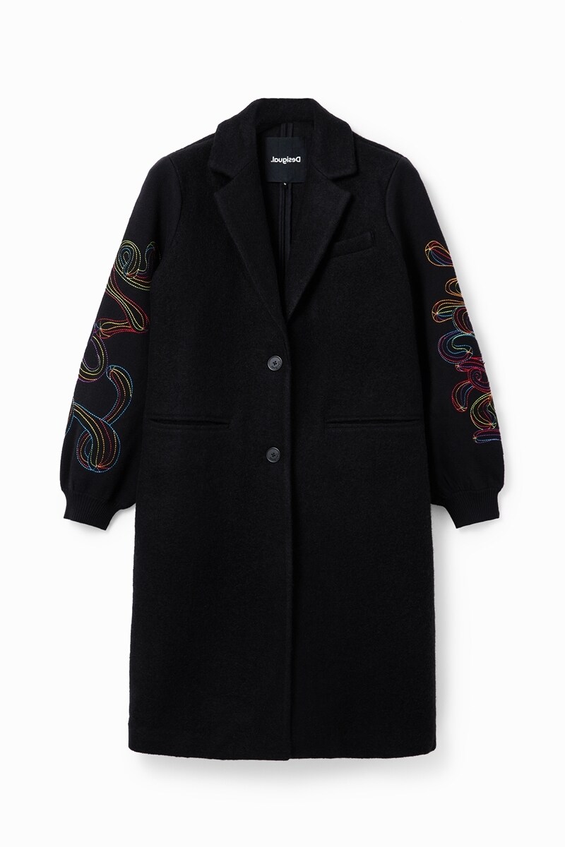 Desigual レディース 羊毛ウール刺繍 ロング コート Size36 Women's M. Christian Lacroix fur-effect coat I Desigual.com