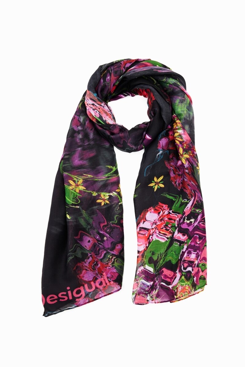 Desigual 幾何学模様 正方形 マキシストール （ブルー） Amazon | [デシグアル] 幾何学模様 正方形 マキシストール