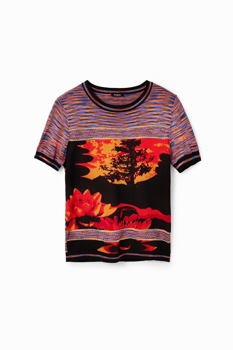 風景モチーフ ニットTシャツ | デシグアル(Desigual) | 23WWTKAK