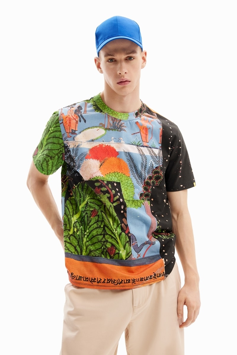 新品デシグアルDESIGUAL レディース コラージュ オーバーサイズ シャツ デシグアル Desigual OSAKA シャツロングスリーブ （ホワイト