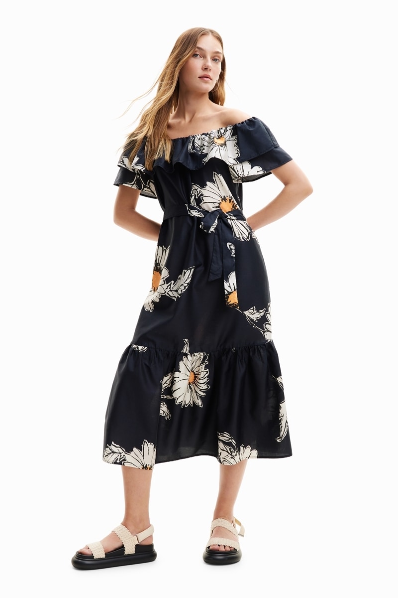 Desigual デシグアル セットアップ風 テクスチャー ミディワンピース デシグアル Desigual セットアップ風 テクスチャー ミディ