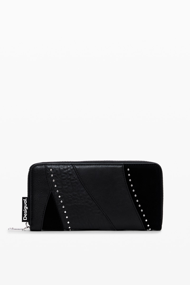 ミッキーマウス チャーム付き 型押 長財布 ALL MICKEY FIONA PU