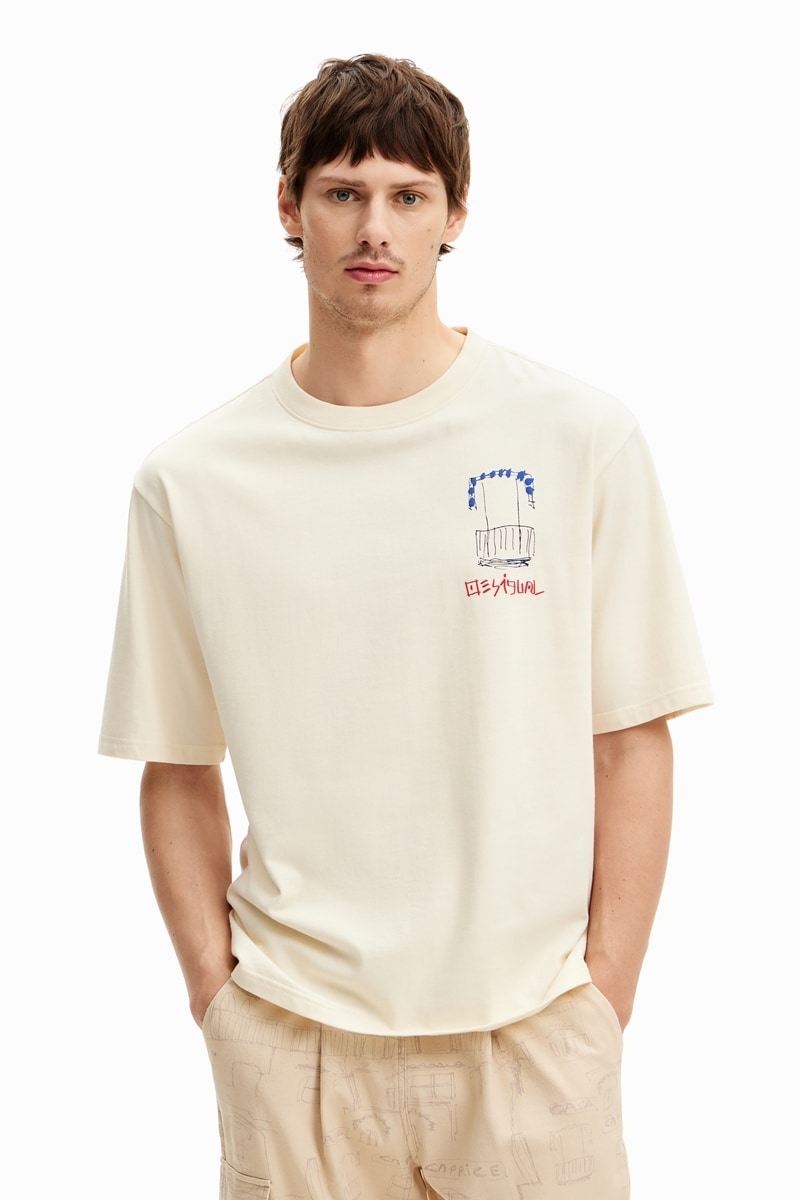 インドモチーフ パッチワーク Tシャツ | デシグアル(Desigual