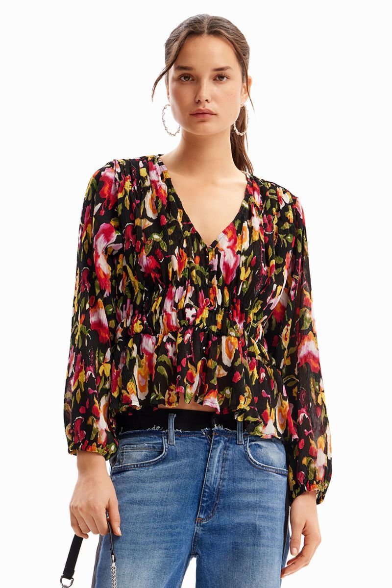デシグアル Desigual KANAZAWA ブラウスロングスリーブ （グレー/ブラック） デシグアル Desigual KANAZAWA ブラウスロングスリーブ （グレー