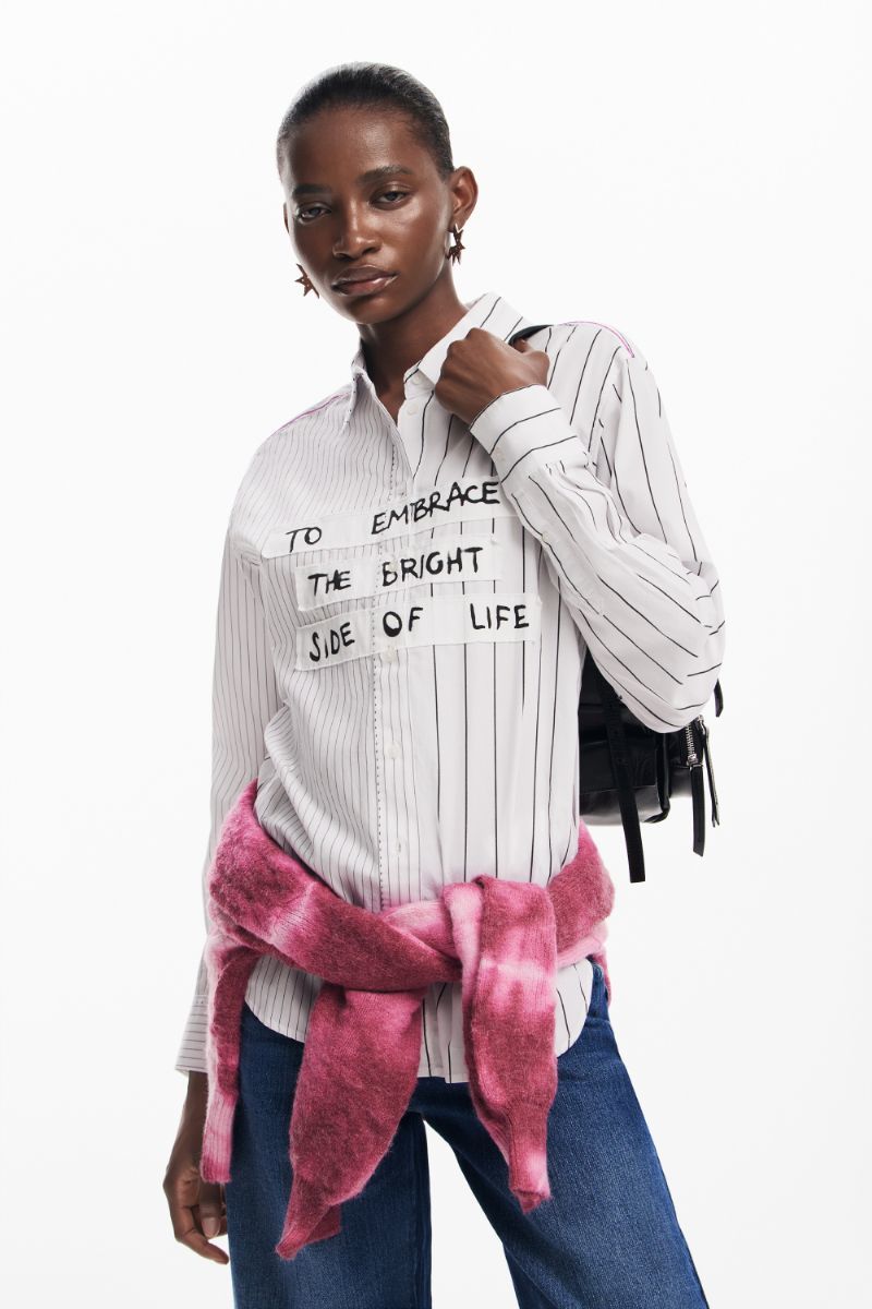 美品【Desigual/デシグアル】ニュースペーパーシャツ(L)ビックシャツ ニュースペーパー 長袖シャツ | デシグアル(Desigual) | マルイウェブ