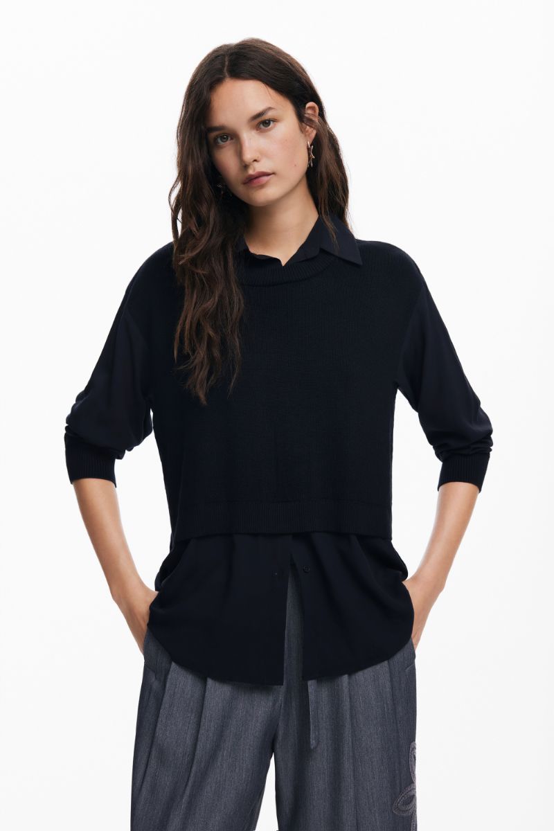 デシグアル Desigual BLACKSHIRT シャツロングスリーブ （グレー/ブラック） BLACKSHIRT シャツロングスリーブ | デシグアル(Desigual