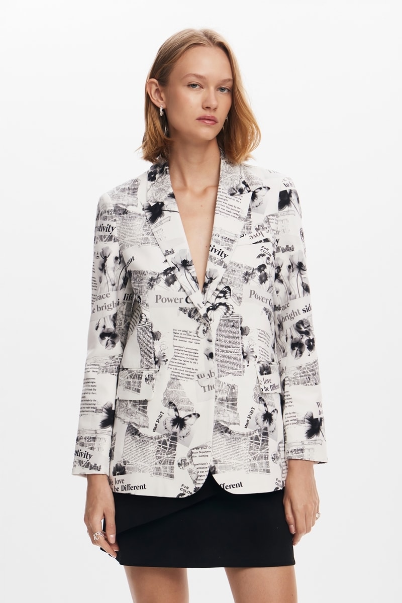 Desigual 花柄 ジップアップ メッシュ 素材ブルゾン Mサイズ