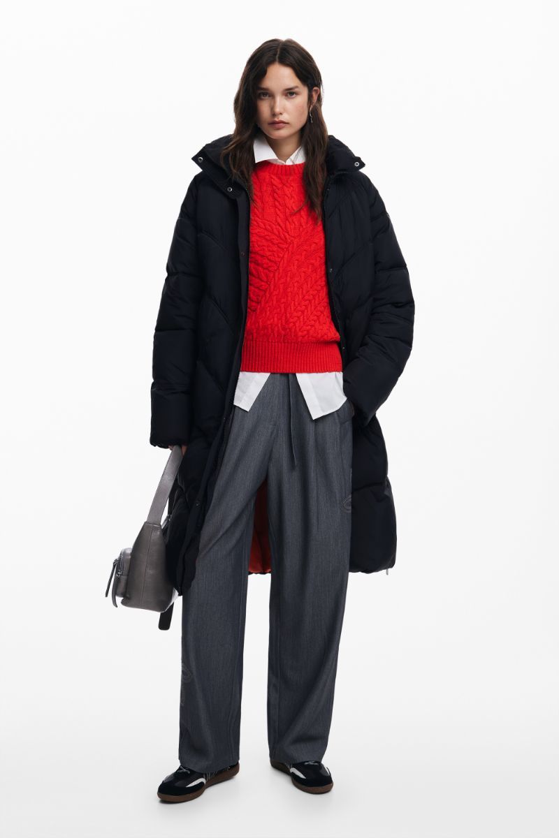 [デシグアル] コート パッド入りロングオーバーコート レディース 19WWEWC4 グリーン EU 42 (日本サイズXL相当) COPENHAGUE パッド入りロングオーバーコート | デシグアル(Desigual