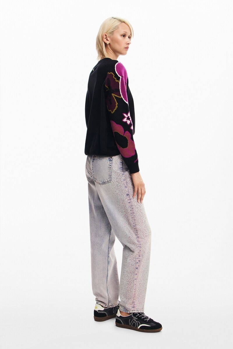 デシグアル Desigual BARRIE ライトゲージプルオーバー （グレー/ブラック） デシグアル Desigual BARRIE ライトゲージプルオーバー （グレー