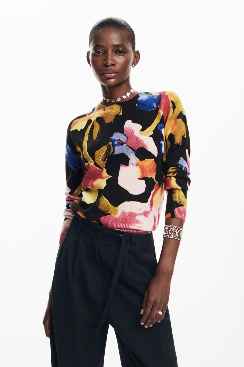 デシグアル Desigual ABBOTSFORD ライトゲージプルオーバー （グレー/ブラック） ABBOTSFORD ライトゲージプルオーバー | デシグアル(Desigual