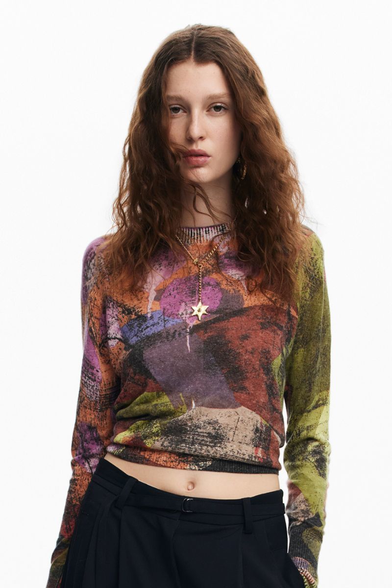デシグアル Desigual CAMO PETALSLACROIX ライトゲージプルオーバー （マルチ） CAMO PETALSLACROIX ライトゲージプルオーバー | デシグアル