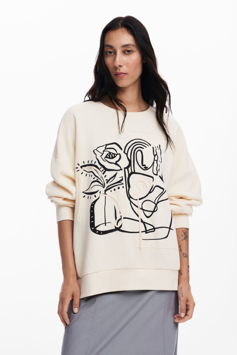 ♥Desigual♥ジャガード パッチワークレディース スウェットシャツ ♥Desigual♥ジャガード パッチワークレディース スウェットシャツ