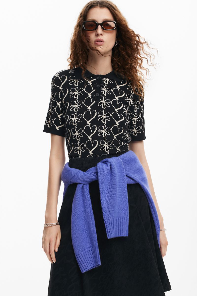 デシグアル Desigual COEURSLACROIX Tシャツショートスリーブ （グレー/ブラック） デシグアル Desigual COEURSLACROIX Tシャツショートスリーブ