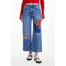 パッチワークデニムパンツ