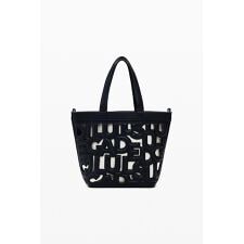 2WAY ショルダーストラップ付き レターパンチング ハンドバッグ