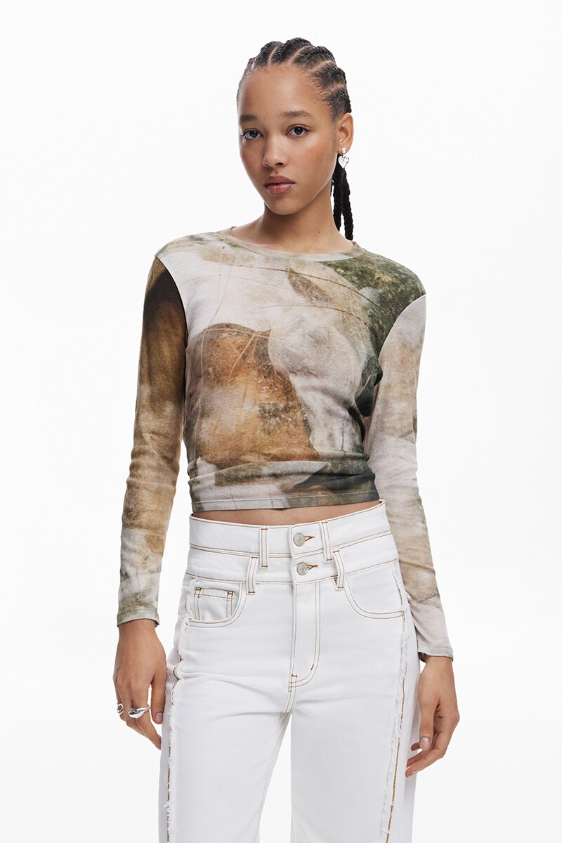 デシグアル Desigual TSHORSE Tシャツロングスリーブ （ブラウン） TSHORSE ロングスリーブTシャツ | デシグアル(Desigual