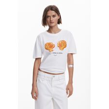 【5サイズ展開/XS/XL/大きいサイズ】シェル柄Tシャツ