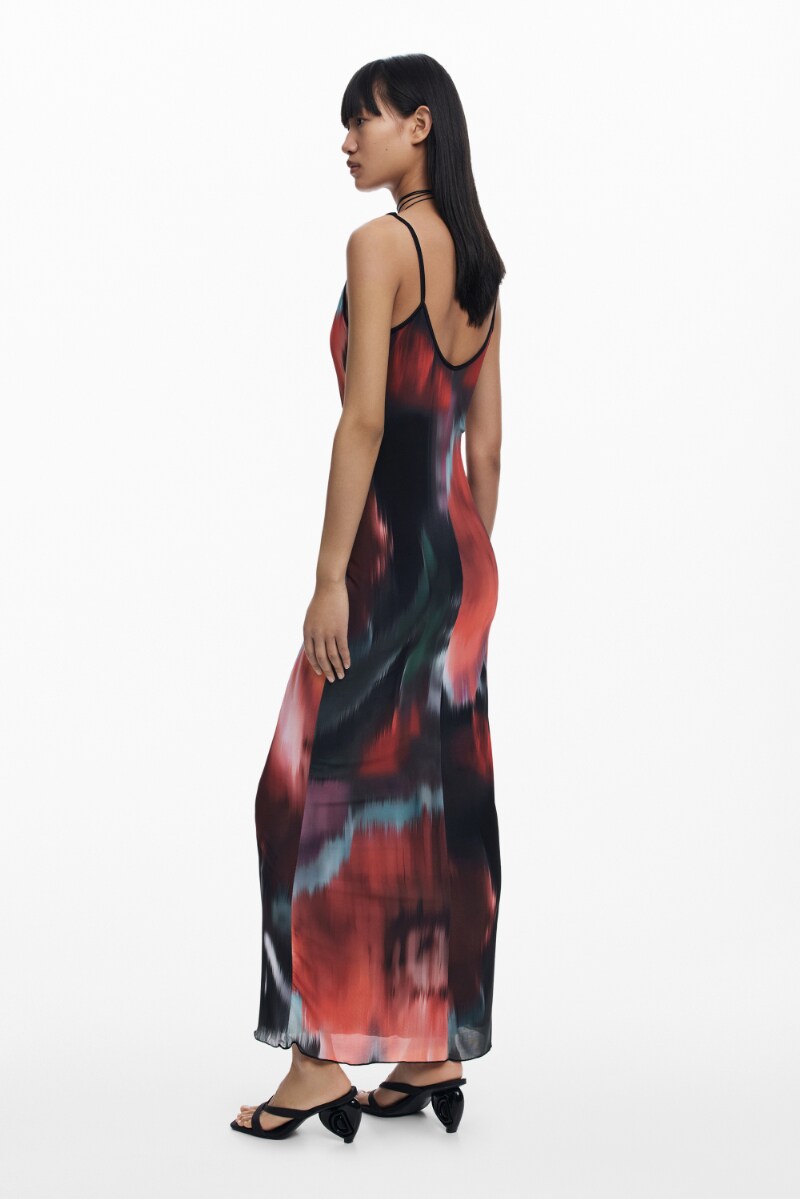 5サイズ展開/XS/XL/大きいサイズ】花柄ミディ丈ストラップドレス