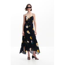 【5サイズ展開/XS/XL/大きいサイズ】フラワー シフォンスリップドレス