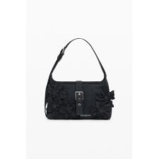 花柄パッチのミディアムバッグ