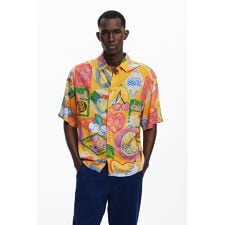 【4サイズ展開/S/XL】フルーツ柄の半袖シャツ