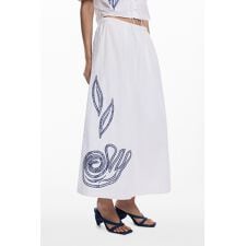 【5サイズ展開/XS/XL】刺繍入りミディ丈ロングスカート