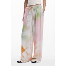 【5サイズ展開/XS/XL】水彩画風ワイドパンツ