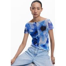 【5サイズ展開/XS/XL】リブチュールTシャツ